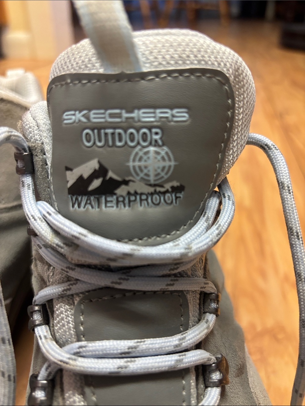 Skechers Outdoor Men's Light Gray and Dark Gray Suede Waterproof Hiking Boots